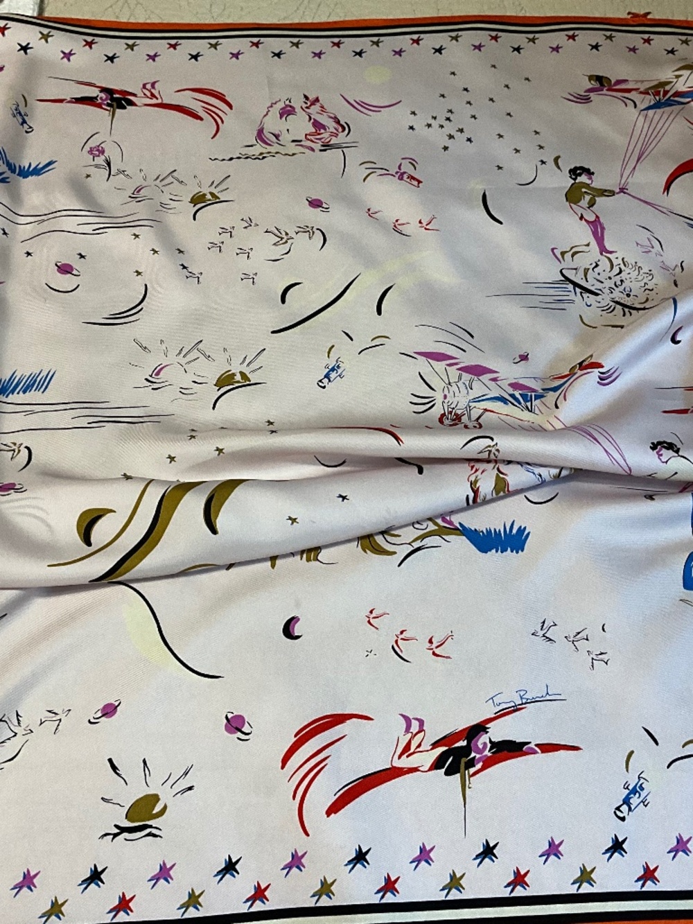 35”x35” Tory Burch Collectible Scarf  *Beautiful & Charming*